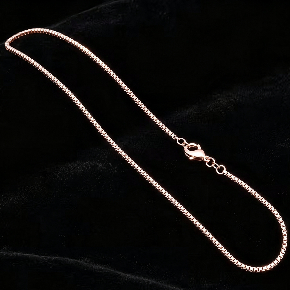 Rose Golden Thin Box Chain, Stainless Steel